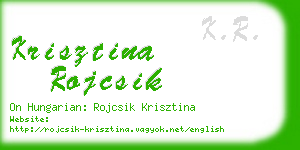 krisztina rojcsik business card